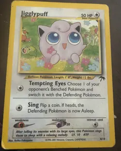 Cute Jigglypuff 8/18 Southern Islands Promo English Pokemon Vintage 2001 HP-DMG - Image 1