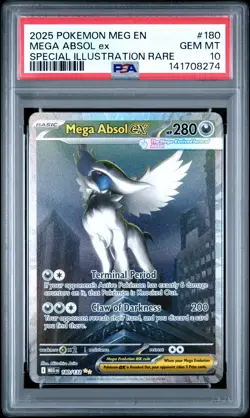 Mega Absol Ex #180 2025 Pokemon Mega Evolution PSA 10 250001 - Image 1