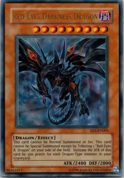 Yugioh Red-Eyes Darkness Dragon SD1-EN001 Ultra Rare NM - Image 1