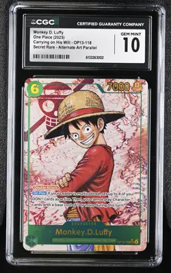 Carrying On His Will #OP13-118 Monkey.D.Luffy (118) (Parallel) CGC 10 - Image 1