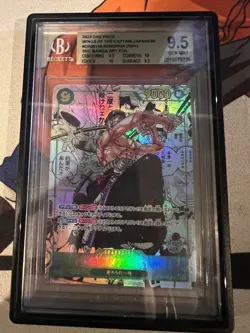 Bandai 2023 Wings of the Captain Roronoa Zoro OP06-118 SEC Foil Beckett 9.5 - Image 3