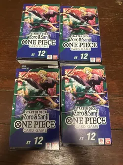 One Piece Starter Deck 12:Zoro and Sanji ST-12-007, English Edition 4 Box Lot 🔥 - Image 1