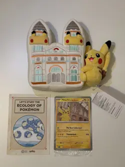 Pokemon x Natural History Museum. Pikachu Promo Card, Pikachu Plush and Booklet - Image 1