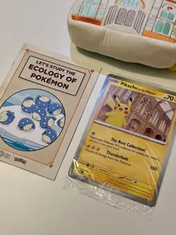Pokemon x Natural History Museum. Pikachu Promo Card, Pikachu Plush and Booklet - Image 2
