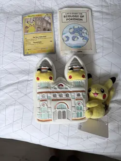 Pokemon X Natural History Museum Pikachu Jumbo Card, Plush & Ecology Booklet ✅ - Image 1
