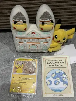Pokemon x Natural History Museum. Pikachu Promo Card, Pikachu Plush and Booklet - Image 1