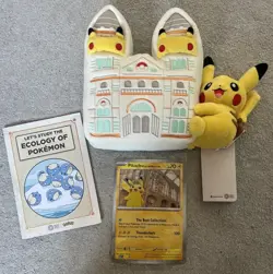Pokemon x Natural History Museum Pikachu Plush, Promo Card & Ecology Booklet - Image 1
