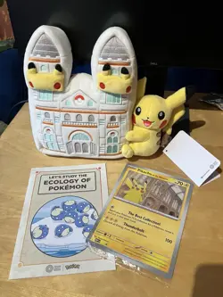 Pokemon x Natural History Museum Pikachu Plush, Promo Card & Ecology Booklet - Image 1