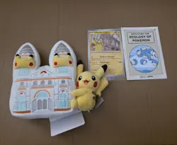 Pokemon x Natural History Museum Pikachu Plush, Jumbo Promo Card & Booklet - Image 1