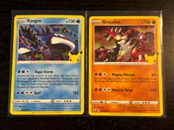 Kyogre & Groudon Celebrations Holo Rare 2 Card Set NM Pokemon 25th Anniversary - Image 1