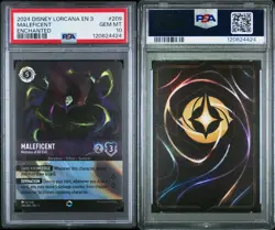 Disney Lorcana Maleficent Mistress of All Evil Enchanted Card #209 EN3 PSA 10 - Image 3