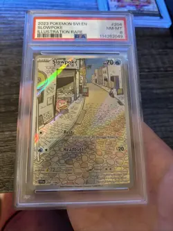 Pokemon TCG Slowpoke Scarlet & Violet Holo Illustration Card PSA 8 204/198 - Image 3