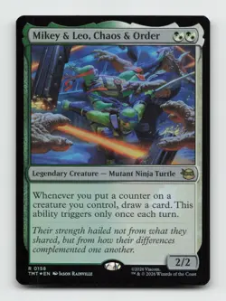 Mikey & Leo, Chaos & Order R Teenage Mutant Ninja Turtles 158 NMFoil - Image 1