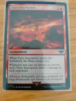 MTG Fiery Inscription (FOIL) 0126 Lord of the Rings M/NM Free UK P&P - Image 1