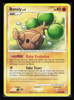Bonsly Common Pokemon Diamond and Pearl 71/130 HP - Image 1