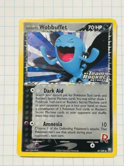 Pokemon Rocket's Wobbuffet Team Rocket Returns 47/109 Reverse Holo 2004 - Image 1