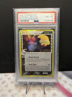 2006 POKEMON EX DRAGON FRONTIERS #6 NIDOKING-REVERSE FOIL PSA 8 - Image 1