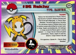 Raichu #26 Holo Foil - 2000 Topps Chrome Pokemon Card - Red Logo TV Animation Ed - Image 2