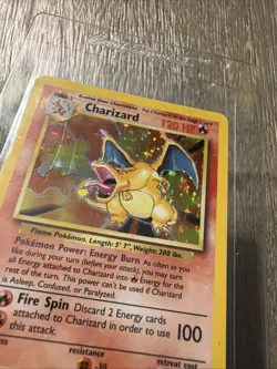 Pokemon TCG Charizard 4/102 Base Set Unlimited Holo Rare MP - Nintendo 1999 Card - Image 4