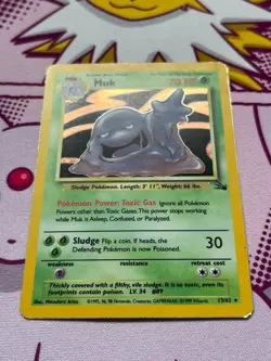 Pokemon TCG - Muk 13/62 - Fossil - Holo Rare - WOTC - Vintage - PLAYED - Image 4