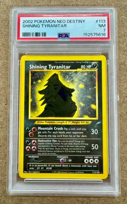 Pokemon Shining Tyranitar 113/105 Neo Destiny Holo PSA 7 - Image 1