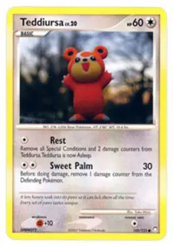 Pokemon - Teddiursa - 105/123 - Common - Mysterious Treasures - NM - Image 1