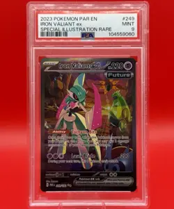 2023 POKEMON PAR EN-PARADOX RIFT SPECIAL ILLUSTRATION RARE IRON VALIANT EX PSA 9 - Image 1
