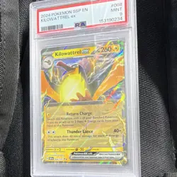 2024Pokemon Kilowattrel ex 068/191 Sv08 Surging Sparks EX Holo Double Rare PSA 9 - Image 1