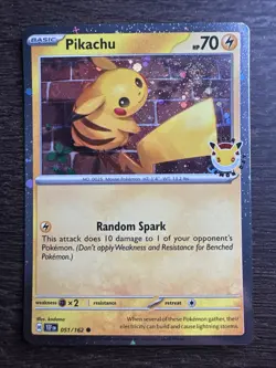 Swirl 💫Pikachu 51/162 Pokemon Day Stamped Promo NM Holo - Image 1