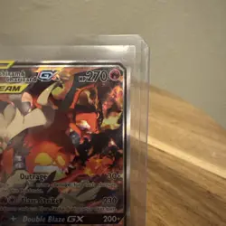 2019 POKEMON SM BLACK STAR PROMO #SM201 FULL ART/RESHIRAM & CHARIZARD GX MP - Image 3