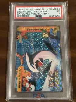 Pokemon 1999 Vending Series 7 Prism Lugia Ash Moltress PSA 7 - Image 1