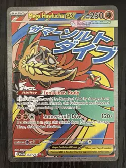 Pokemon - 268/217 Mega Hawlucha ex ME Ascended Heroes Mega Attack Rare Holo NM - Image 1