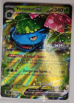 Venusaur ex 001/142 GameStop Stamped Stellar Crown Pokemon Card NM - Image 2
