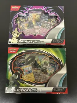 Pokemon TCG: Mimikyu EX Box & Cyclizar Ex Box New Factory Sealed 8 Boosters - Image 1