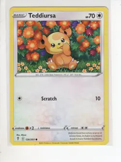 TEDDIURSA EVOLVING SKIES SET POKEMON CARD 126/203 NM/M - Image 1