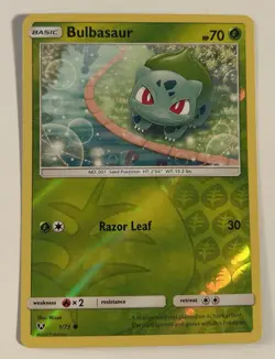 Pokemon Shining Legends Bulbasaur 1/73 Reverse Holo Card LP - Image 1