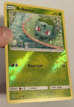 Pokemon Shining Legends Bulbasaur 1/73 Reverse Holo Card LP - Image 2
