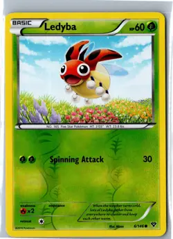 Ledyba Reverse Holo XY Base Set 6/146 Pokemon Card MP - Image 1