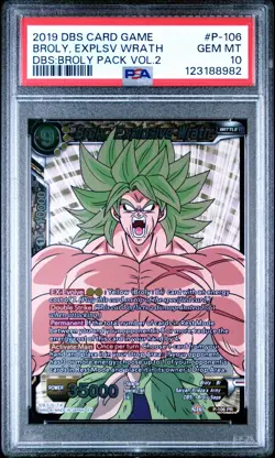 Broly Explosive Wrath P-106 Promo Foil Dragon Ball Super Card Game | PSA 10 - Image 1