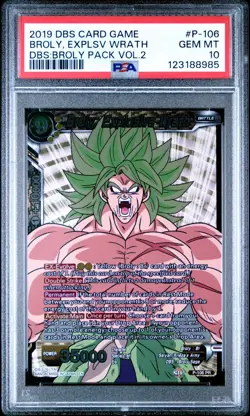 Broly Explosive Wrath P-106 Promo Foil Dragon Ball Super Card Game | PSA 10 - Image 3