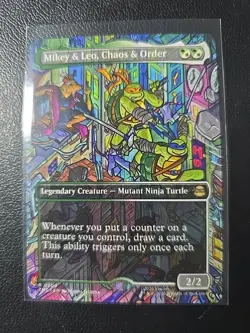 Mtg. Mikey & Leo, Chaos & Order. Borderless. Teenage Mutant Ninja Turtles. 3-18 - Image 1