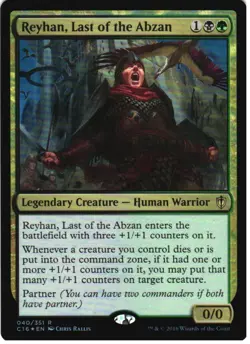 REYHAN, LAST OF THE ABZAN 40 RARE COMMANDER 2016 MAGIC: THE GATHERING FOIL LP - Image 1