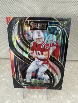 2024 Panini Select - Premier Level Drake Maye #113 Black & Red Shock Prizm (RC) - Image 2