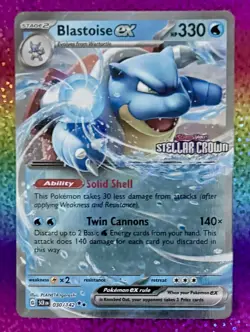 POKEMON Blastoise ex 030/142 Double Rare (Stellar Crown Stamp) GAMESTOP SetPromo - Image 1