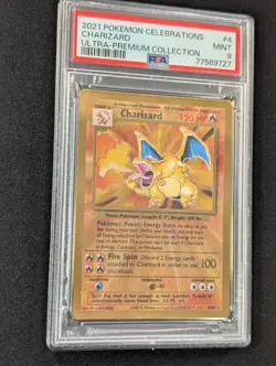 PSA 9 Charizard 4/102 METAL Celebrations UPC Promo - Graded Pokemon Card - Image 2
