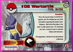 Wartortle (Topps Chrome Series 1) Holo Pokemon Card - Image 2