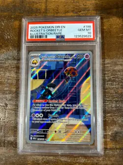 POKEMON 2025 Destined Rivals Illustration Rare ROCKET'S ORBEETLE #198 PSA 10 Gem - Image 1