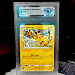 Pokemon Pikachu 049/195 Swsh12 Silver Tempest Common Regular Mint 9 - Image 1