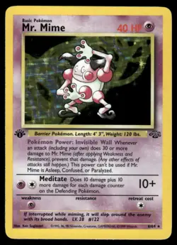 Mr. Mime 6/64 1st Edition Jungle Holo Rare NM EBAY LIVE MONDAY - Image 1