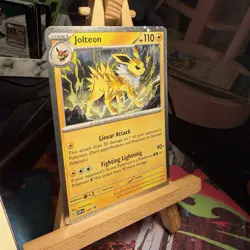 Jolteon 168 HOLOBLEED/SWIRL Prismatic Evolutions Black Star Pokemon TCG MINT - Image 2